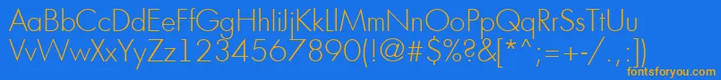 AFuturicaltThin Font – Orange Fonts on Blue Background