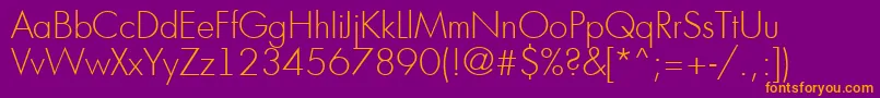 AFuturicaltThin Font – Orange Fonts on Purple Background