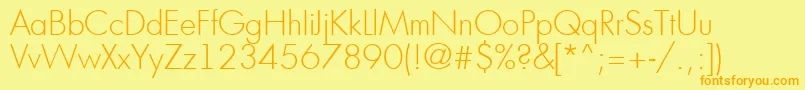 AFuturicaltThin Font – Orange Fonts on Yellow Background