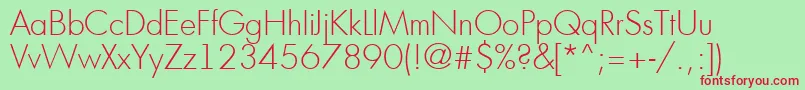 AFuturicaltThin Font – Red Fonts on Green Background