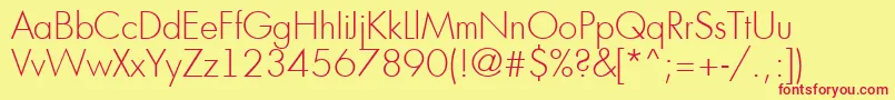 AFuturicaltThin Font – Red Fonts on Yellow Background