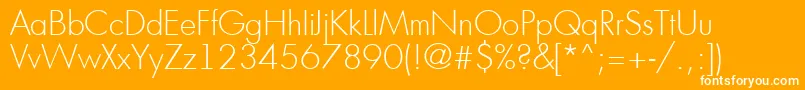 AFuturicaltThin-fontti – valkoiset fontit oranssilla taustalla