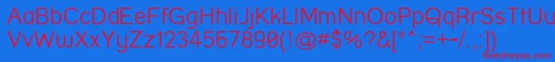 StreetCornerThin-fontti – punaiset fontit sinisellä taustalla