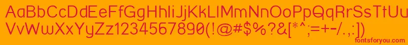 StreetCornerThin-Schriftart – Rote Schriften auf orangefarbenem Hintergrund