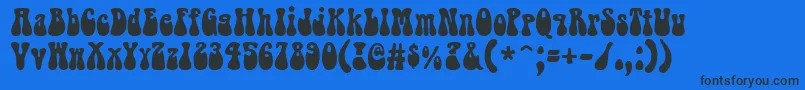 Bellybeans Font – Black Fonts on Blue Background