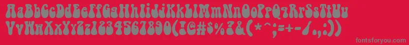 Bellybeans Font – Gray Fonts on Red Background