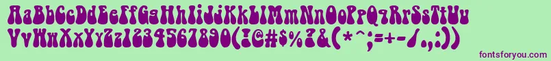 Bellybeans Font – Purple Fonts on Green Background