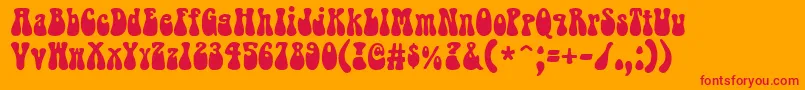 Bellybeans Font – Red Fonts on Orange Background