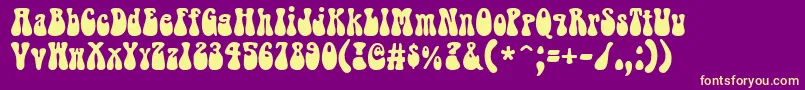 Bellybeans Font – Yellow Fonts on Purple Background