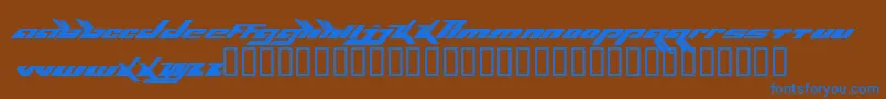 Bjork Font – Blue Fonts on Brown Background