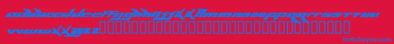 Bjork Font – Blue Fonts on Red Background