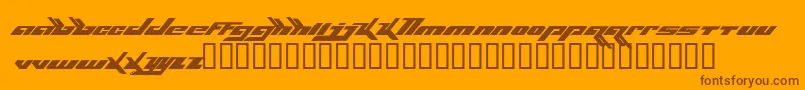 Bjork-Schriftart – Braune Schriften auf orangefarbenem Hintergrund