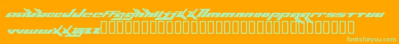 Bjork Font – Green Fonts on Orange Background