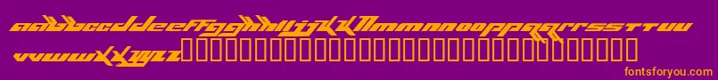 Bjork-Schriftart – Orangefarbene Schriften auf violettem Hintergrund