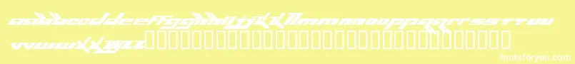 Fonte Bjork – fontes brancas em um fundo amarelo
