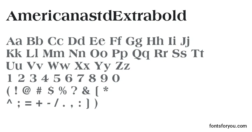 Fuente AmericanastdExtrabold - alfabeto, números, caracteres especiales