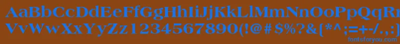Шрифт AmericanastdExtrabold – синие шрифты на коричневом фоне