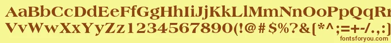 Шрифт AmericanastdExtrabold – коричневые шрифты на жёлтом фоне