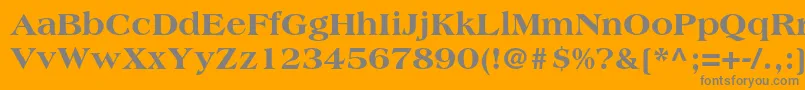 フォントAmericanastdExtrabold – オレンジの背景に灰色の文字