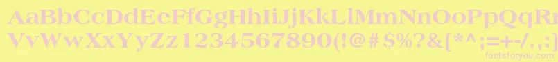 Fonte AmericanastdExtrabold – fontes rosa em um fundo amarelo