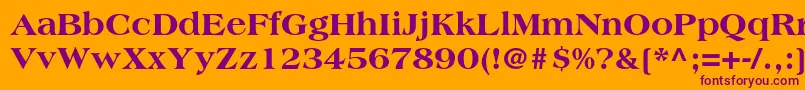 フォントAmericanastdExtrabold – オレンジの背景に紫のフォント