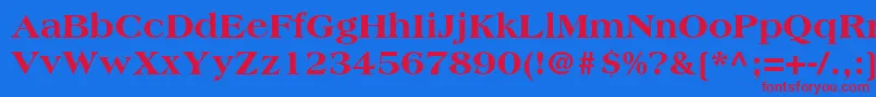 AmericanastdExtrabold Font – Red Fonts on Blue Background