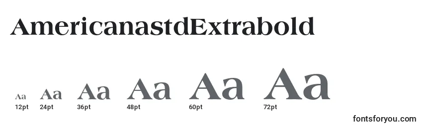 Размеры шрифта AmericanastdExtrabold