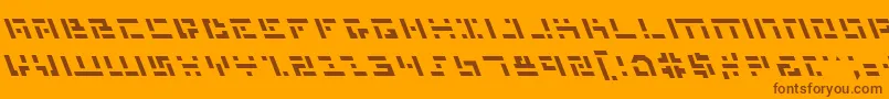 Weitere Informationen zur MissileManLeftalic-Schriftart MissileManLeftalic-Schriftart – Braune Schriften auf orangefarbenem Hintergrund
