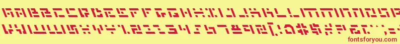 MissileManLeftalic Font – Red Fonts on Yellow Background