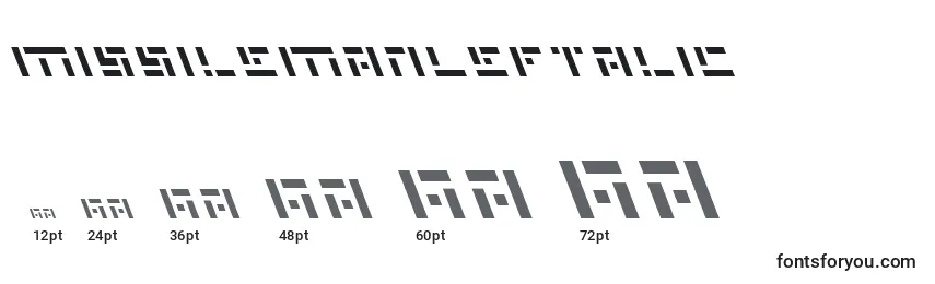 MissileManLeftalic Font Sizes