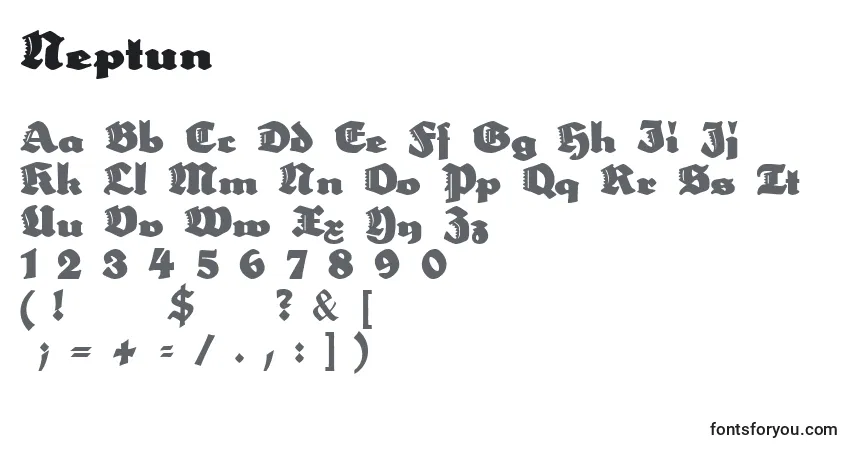 Fuente Neptun - alfabeto, números, caracteres especiales