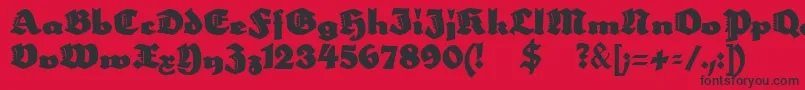 Neptun Font – Black Fonts on Red Background