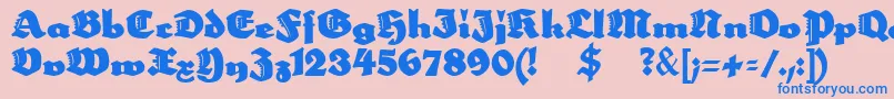 Neptun Font – Blue Fonts on Pink Background