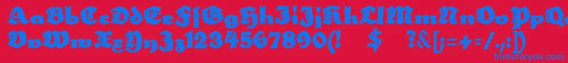 Neptun Font – Blue Fonts on Red Background