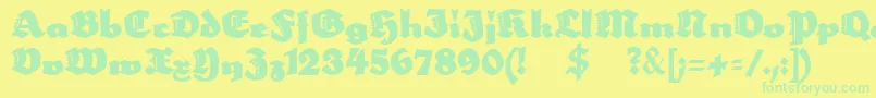 Neptun Font – Green Fonts on Yellow Background