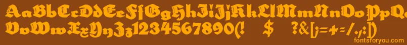 Neptun Font – Orange Fonts on Brown Background