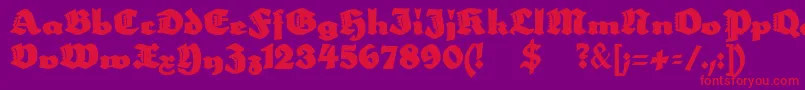 Neptun Font – Red Fonts on Purple Background