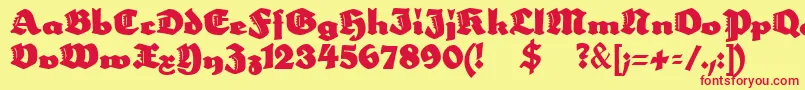 Neptun Font – Red Fonts on Yellow Background