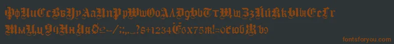 ColouraRegular-fontti – ruskeat fontit mustalla taustalla
