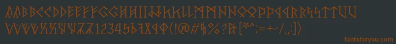 PerthoRegular-fontti – ruskeat fontit mustalla taustalla