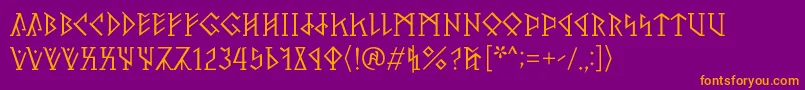 PerthoRegular-Schriftart – Orangefarbene Schriften auf violettem Hintergrund