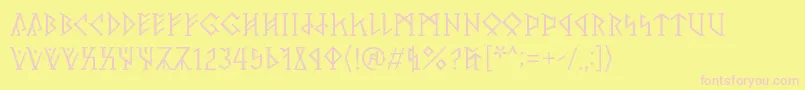 PerthoRegular Font – Pink Fonts on Yellow Background