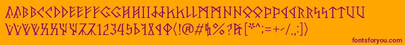 Шрифт PerthoRegular – фиолетовые шрифты на оранжевом фоне