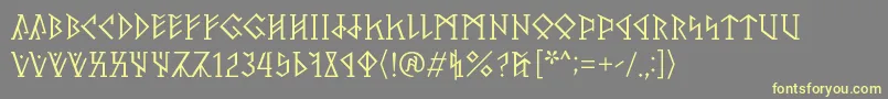 PerthoRegular-Schriftart – Gelbe Schriften auf grauem Hintergrund