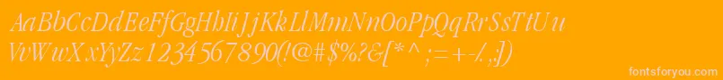 GaramondlightcondsskItalic Font – Pink Fonts on Orange Background