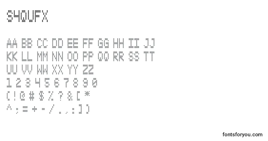 A fonte S4qufx – alfabeto, números, caracteres especiais