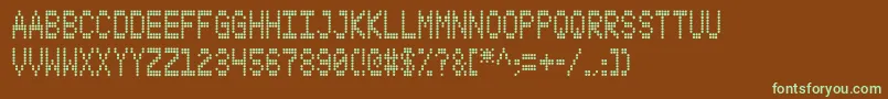 フォントS4qufx – 緑色の文字が茶色の背景にあります。
