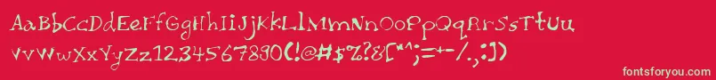 フォントChait – 赤い背景に緑の文字