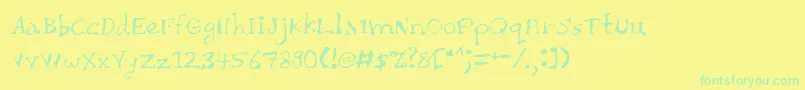 Chait Font – Green Fonts on Yellow Background