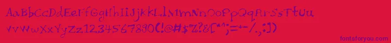 Chait Font – Purple Fonts on Red Background